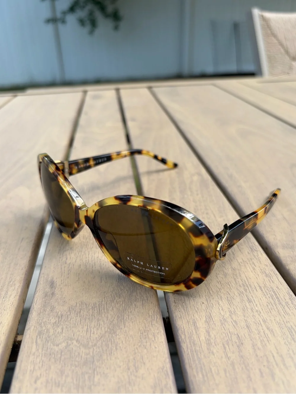Ralph Lauren Tortoiseshell Round Sunglasses with Brown Lenses